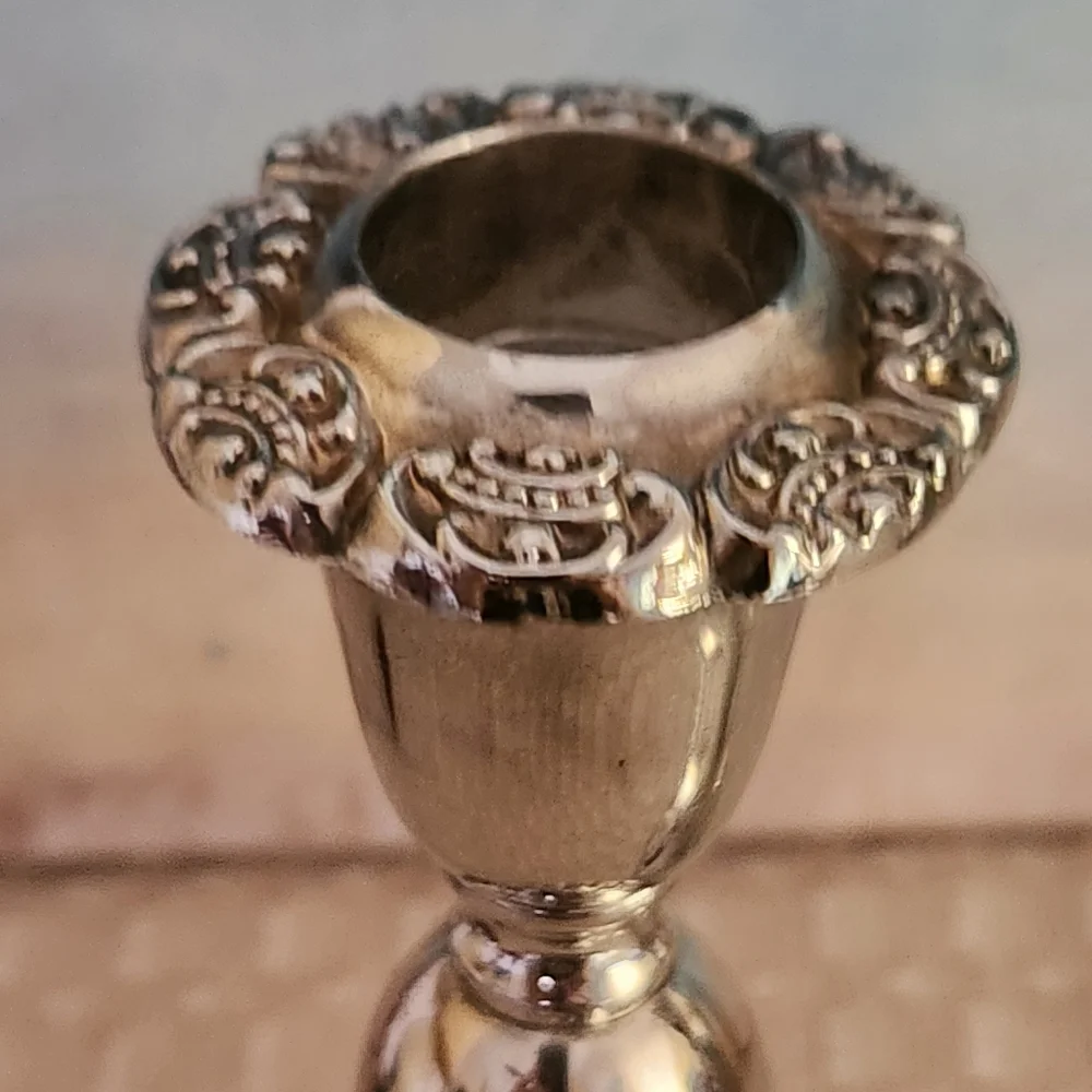 VTG Godinger Mid Century Baroque Style Set of(2) Candlesticks Ornate Silverplate